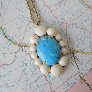 Ann Taylor faux turquoise long necklace